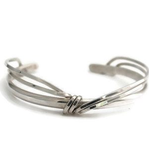 Sterling Silver Cuff with Double Wire Wrap