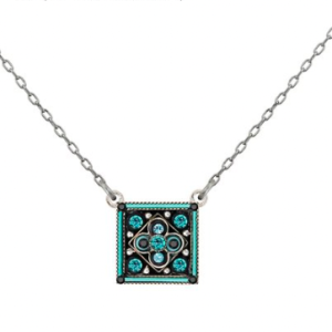 Firefly Turquoise Square Architecture Necklace